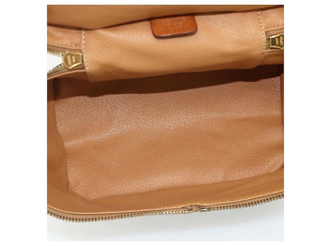 Céline Beauty Case CELINE Macadam Canvas PVC Pelle Marrone Oro Auth 178930A D'oro - vista 11