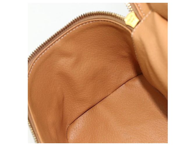 Céline Beauty Case CELINE Macadam Canvas PVC Pelle Marrone Oro Auth 178930A D'oro - vista 21