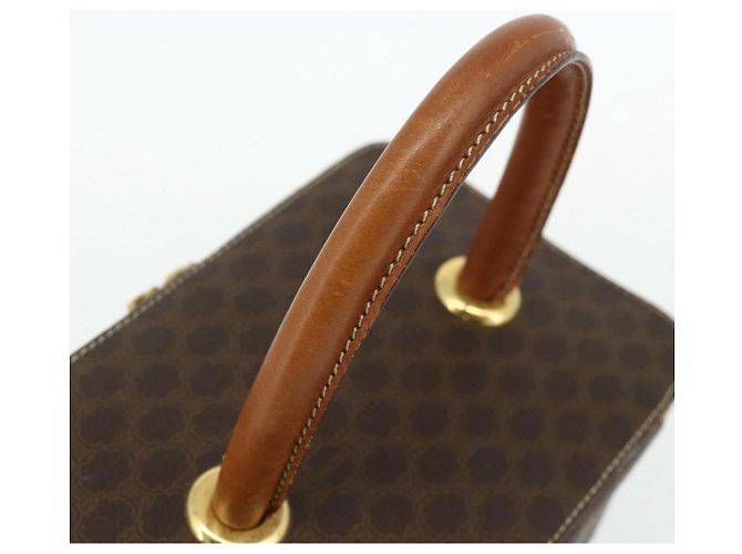 Céline Beauty Case CELINE Macadam Canvas PVC Pelle Marrone Oro Auth 178930A D'oro - vista 7
