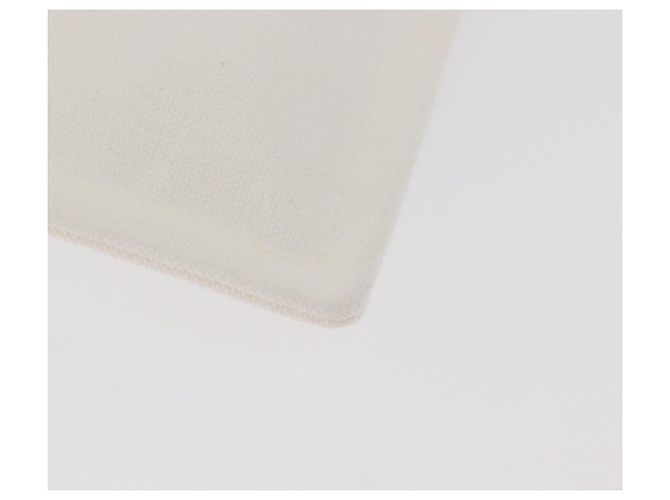 Hermès HERMES Trousse Flats Adada Pouch Cotone Bianco Argento Auth bs35071V - vista 10