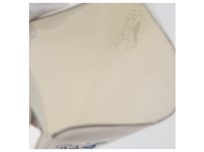 Hermès HERMES Trousse Flats Adada Pouch Cotone Bianco Argento Auth bs35071V - vista 13