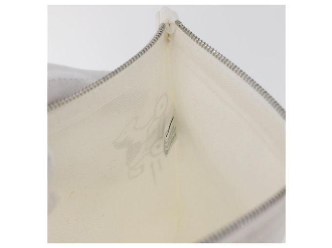 Hermès HERMES Trousse Flats Adada Pouch Cotone Bianco Argento Auth bs35071V - vista 15