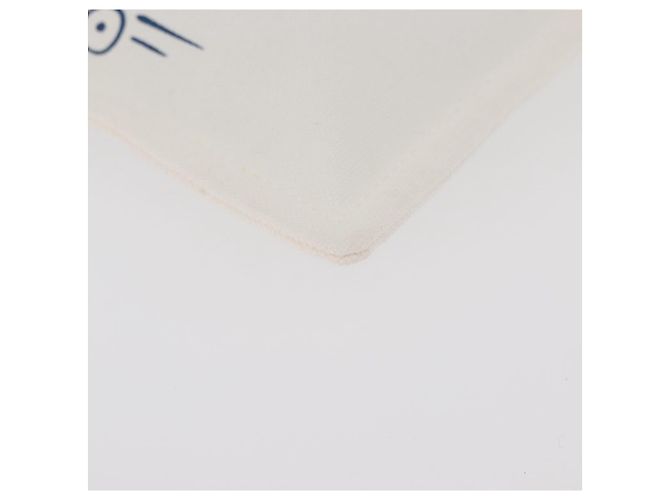 Hermès HERMES Trousse Flats Adada Pouch Cotone Bianco Argento Auth bs35071V - vista 8