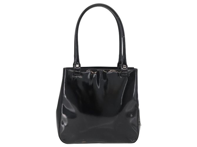 Borsa Tote Salvatore Ferragamo in vernice nera e argento Auth bs34940 Nero - vista 2