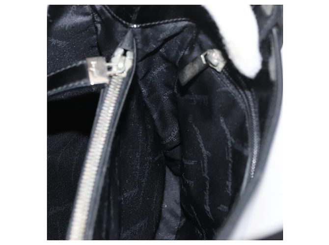 Borsa Tote Salvatore Ferragamo in vernice nera e argento Auth bs34940 Nero - vista 20