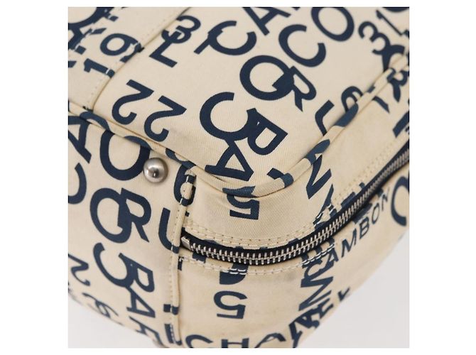 CHANEL By Sea Line Tote Bag Canvas Weiß Silber CC Auth 178508 - Ansicht 14