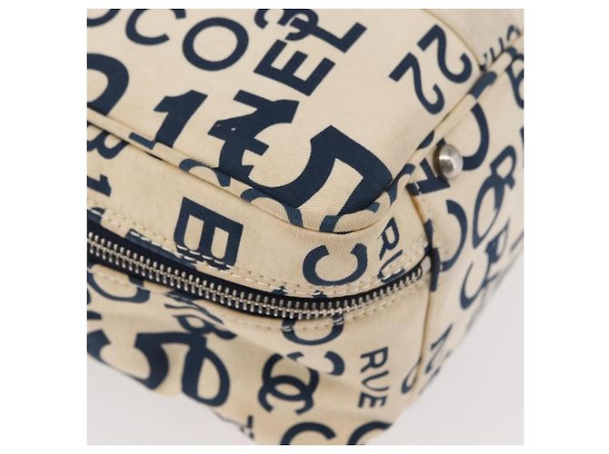 CHANEL By Sea Line Tote Bag Canvas Weiß Silber CC Auth 178508 - Ansicht 9