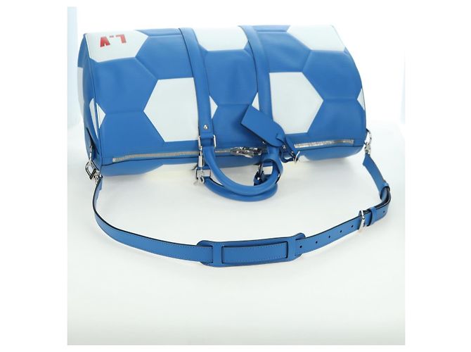 LOUIS VUITTON Epi 2018 FIFA Keepall Bandouliere 50 Borsa Blu M52120 Auth 177176SM - vue 8