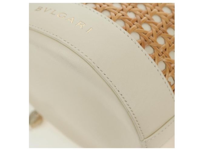 Bulgari Borsa a tracolla BVLGARI Serpenti Forever Raffia Beige Auth 177156SAM - vista 16