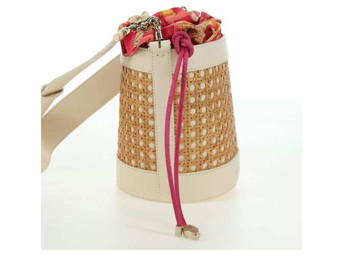Bulgari Borsa a tracolla BVLGARI Serpenti Forever Raffia Beige Auth 177156SAM - vista 3