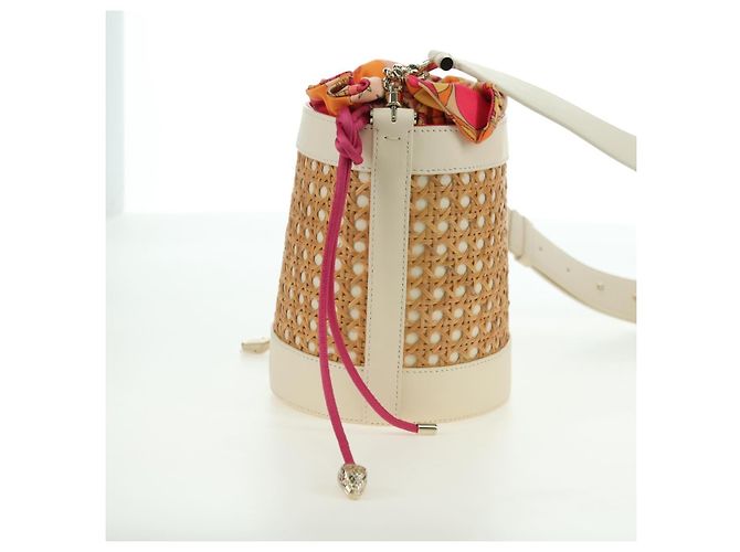 Bulgari Borsa a tracolla BVLGARI Serpenti Forever Raffia Beige Auth 177156SAM - vista 4