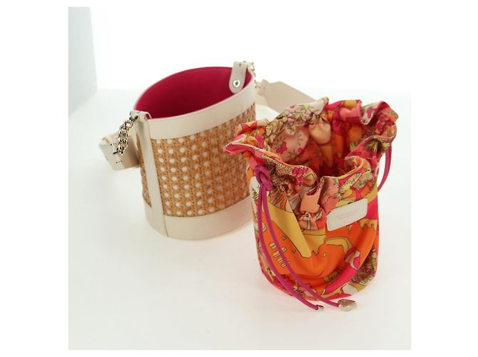 Bulgari Borsa a tracolla BVLGARI Serpenti Forever Raffia Beige Auth 177156SAM - vista 9