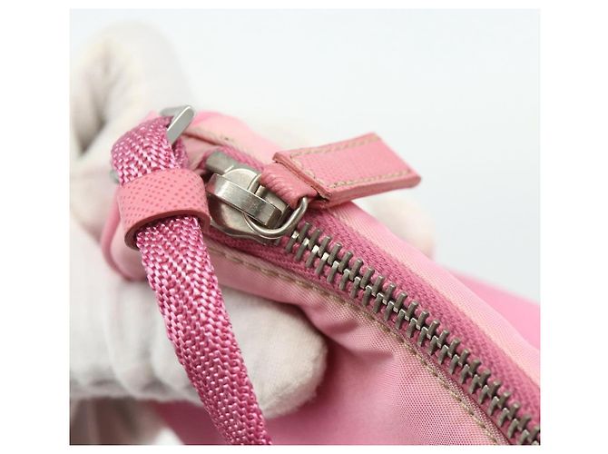 PRADA Accessory Pouch Nylon Pink Silver Auth 178018 Silvery - view 10