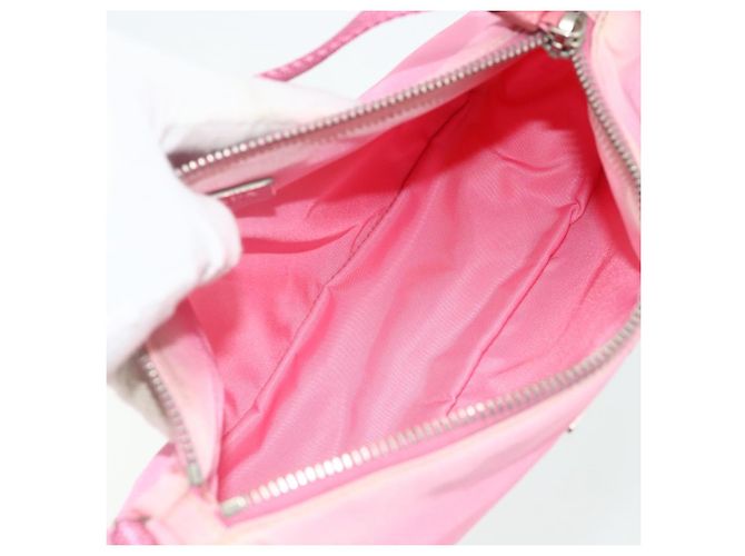 PRADA Accessory Pouch Nylon Pink Silver Auth 178018 Silvery - view 11