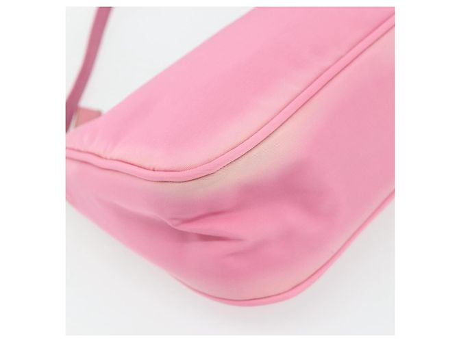 PRADA Accessory Pouch Nylon Pink Silver Auth 178018 Silvery - view 14