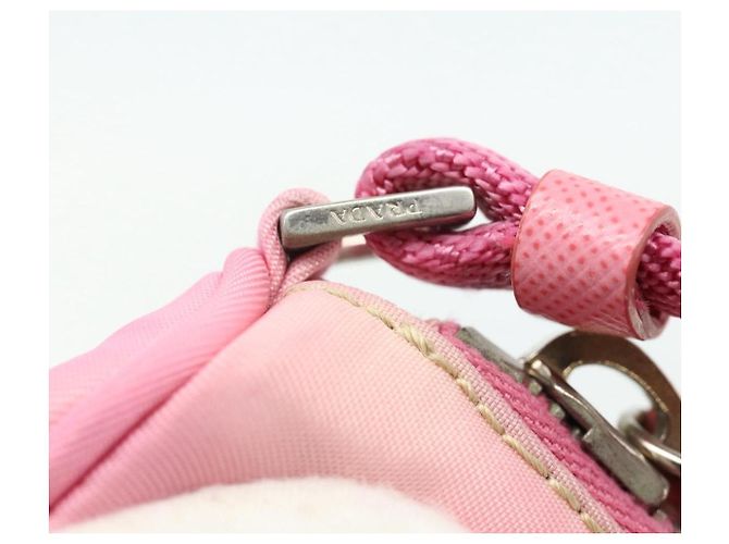 PRADA Accessory Pouch Nylon Pink Silver Auth 178018 Silvery - view 18