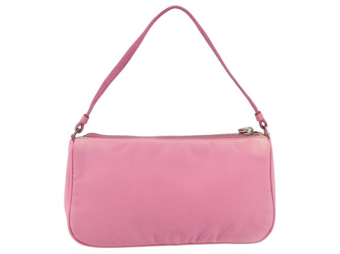PRADA Accessory Pouch Nylon Pink Silver Auth 178018 Silvery - view 2