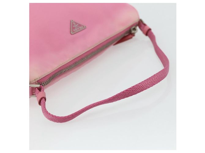 PRADA Accessory Pouch Nylon Pink Silver Auth 178018 Silvery - view 7