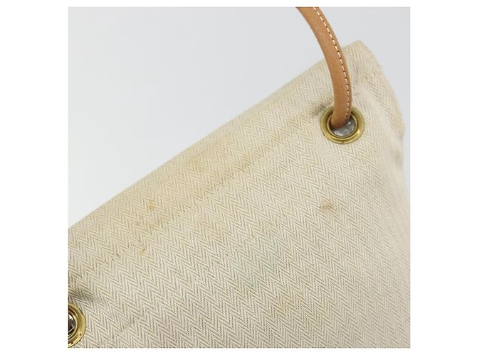 Hermès Borsa HERMES in tela Beige Gold Auth BA12373 D'oro - vista 14