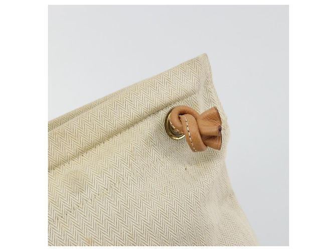 Hermès Borsa HERMES in tela Beige Gold Auth BA12373 D'oro - vista 15