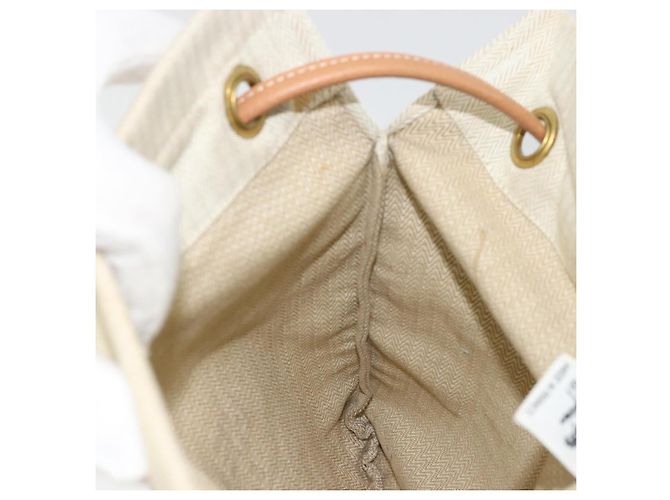 Hermès Borsa HERMES in tela Beige Gold Auth BA12373 D'oro - vista 19