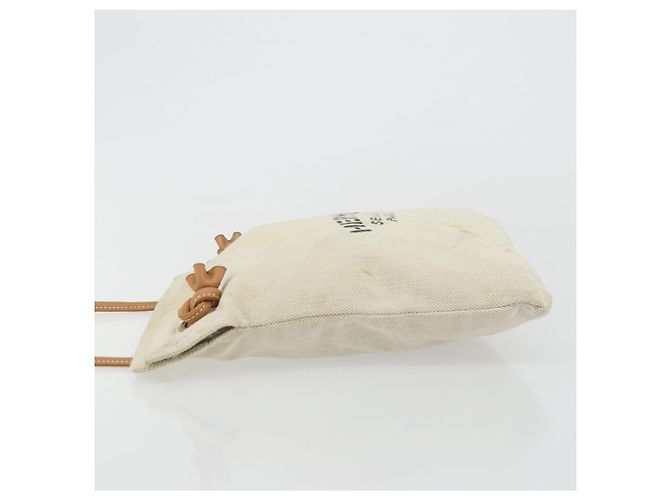 Hermès Borsa HERMES in tela Beige Gold Auth BA12373 D'oro - vista 5