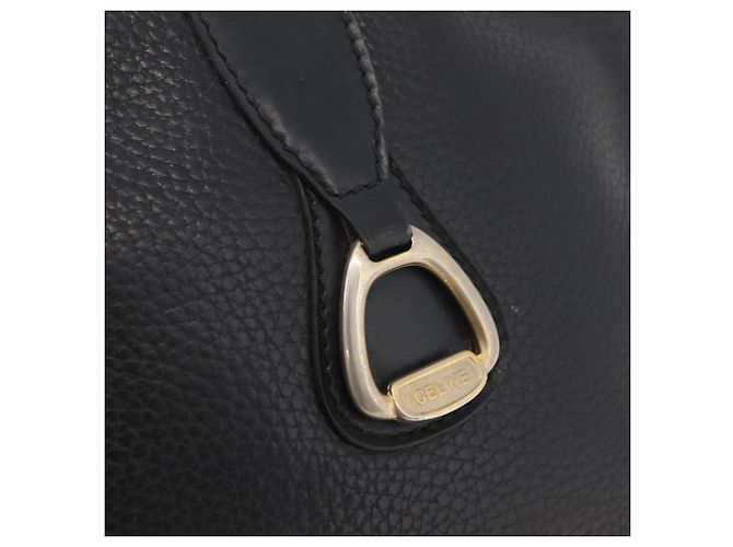 Céline Borsa a Spalla CELINE in Pelle Nera e Oro Auth bs34916 Nero D'oro - vista 18