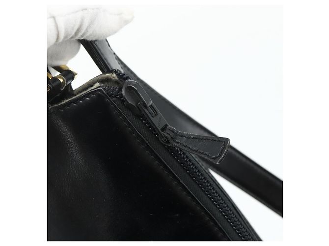 Borsa a Spalla LOEWE Anagram in Pelle Nera e Oro Auth 177548 Nero D'oro - vista 10