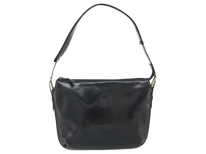 Borsa a Spalla LOEWE Anagram in Pelle Nera e Oro Auth 177548 Nero D'oro - vista 13