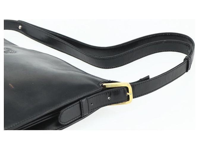 Borsa a Spalla LOEWE Anagram in Pelle Nera e Oro Auth 177548 Nero D'oro - vista 8
