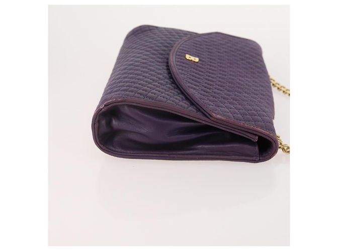 Borsa a Spalla con Catena BALLY in Pelle 2 Set Viola Bianco Auth am11367 Porpora - vista 12