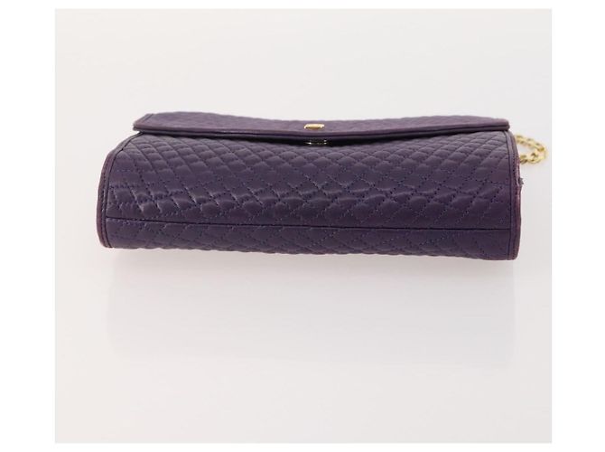 Borsa a Spalla con Catena BALLY in Pelle 2 Set Viola Bianco Auth am11367 Porpora - vista 15