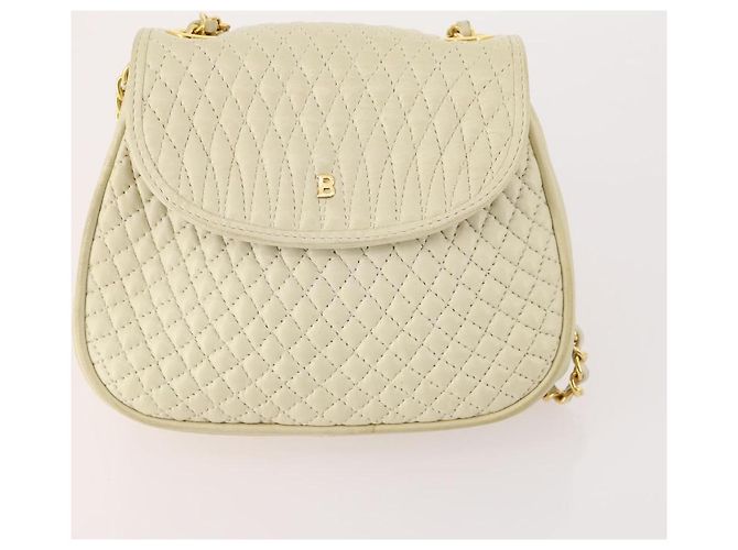 Borsa a Spalla con Catena BALLY in Pelle 2 Set Viola Bianco Auth am11367 Porpora - vista 2