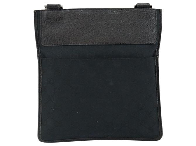 Borsa a Spalla GUCCI GG Canvas Nera Argento 27639 Auth ep11186A Nero - vista 2