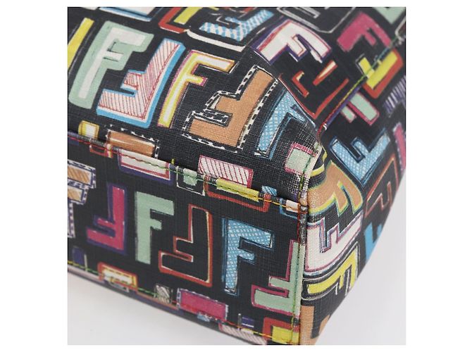 Borsa Tote FENDI Zucca Canvas PVC Multicolor Oro Auth SW1846V Multicolore D'oro - vista 12
