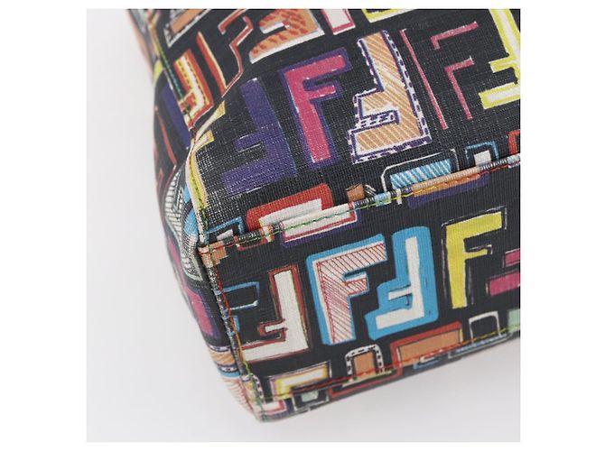 Borsa Tote FENDI Zucca Canvas PVC Multicolor Oro Auth SW1846V Multicolore D'oro - vista 13