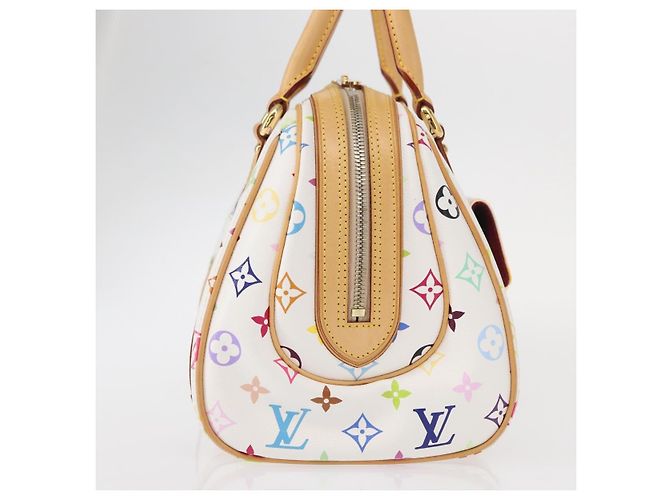 LOUIS VUITTON Borsa a Mano Priscilla Monogram Multicolor Bianco M40096 Auth ka366AV - vista 5