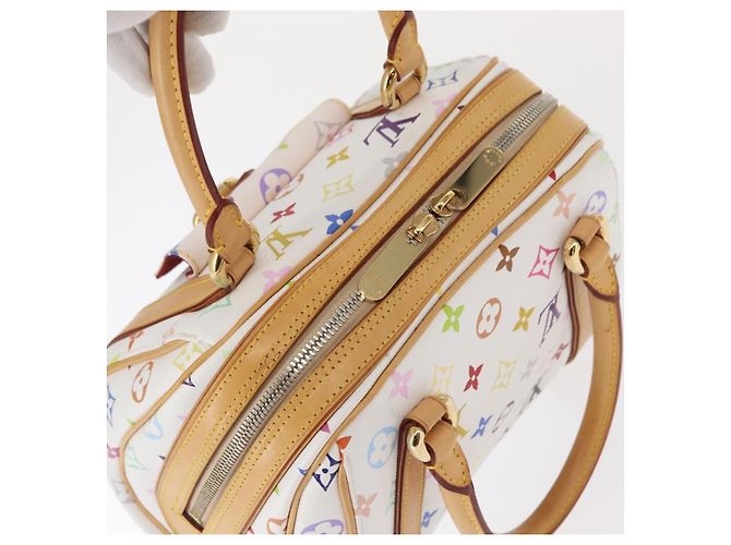 LOUIS VUITTON Borsa a Mano Priscilla Monogram Multicolor Bianco M40096 Auth ka366AV - vista 6