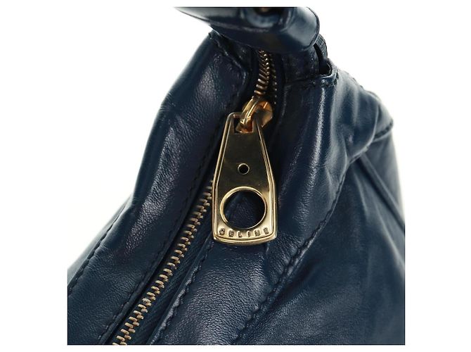 Céline Borsa CELINE in pelle blu navy e oro Auth SW1962V D'oro - vista 15