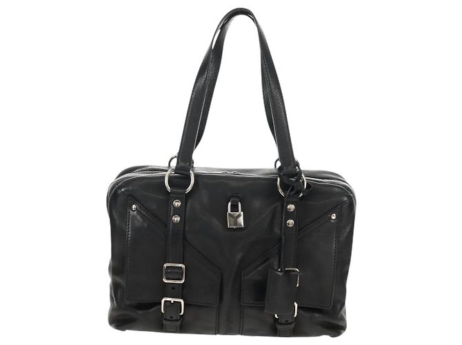 Borsa a Spalla SAINT LAURENT Pelle Nera Argento 227747 Auth yk19763V Nero - vista 2