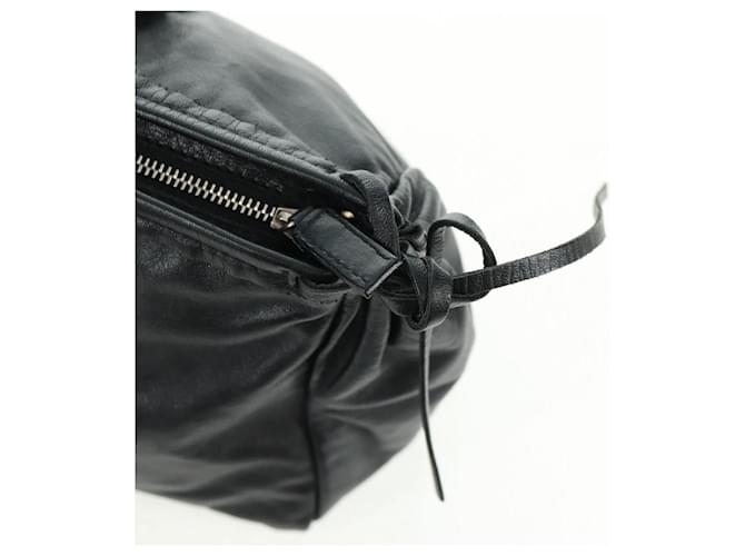Sac à main PRADA en cuir noir argenté Auth 162511V - vue 15