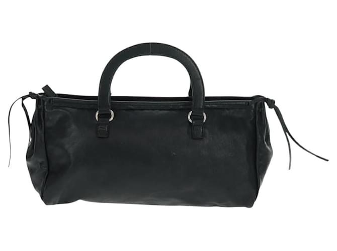 Sac à main PRADA en cuir noir argenté Auth 162511V - vue 2