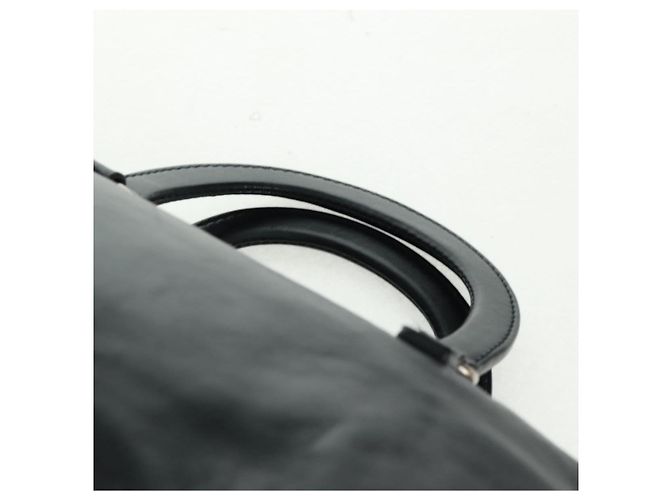 Sac à main PRADA en cuir noir argenté Auth 162511V - vue 8