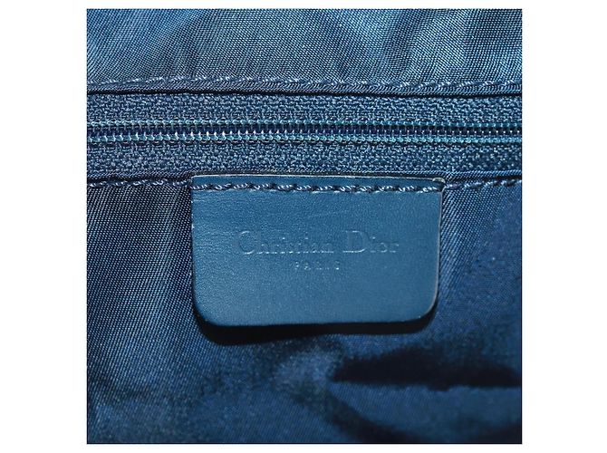 Borsa Boston Christian Dior Trotter Canvas 2way Navy Gold Auth 168742SAV D'oro Blu navy - vista 20