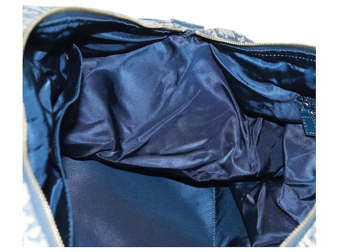 Borsa Boston Christian Dior Trotter Canvas 2way Navy Gold Auth 168742SAV D'oro Blu navy - vista 22