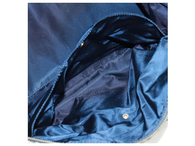Borsa Boston Christian Dior Trotter Canvas 2way Navy Gold Auth 168742SAV D'oro Blu navy - vista 26