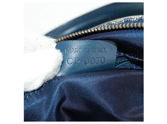 Borsa Boston Christian Dior Trotter Canvas 2way Navy Gold Auth 168742SAV D'oro Blu navy - vista 27