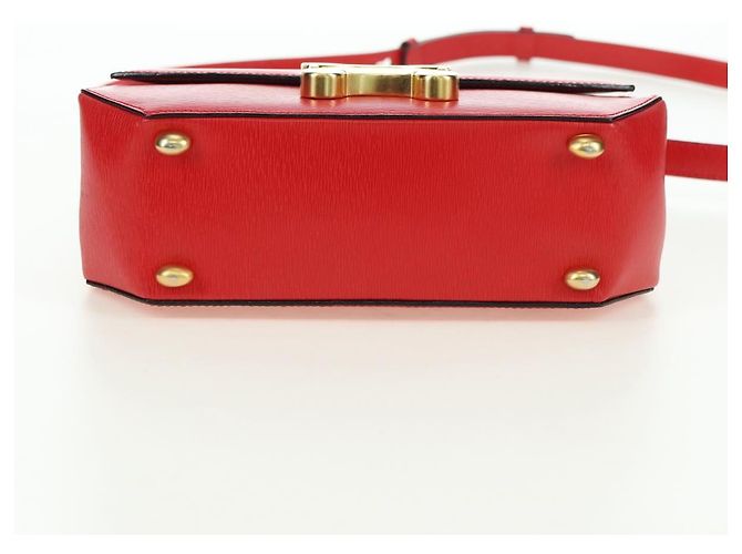 Céline Borsa CELINE in pelle 2way Rosso Oro Auth 107984 D'oro - vista 11