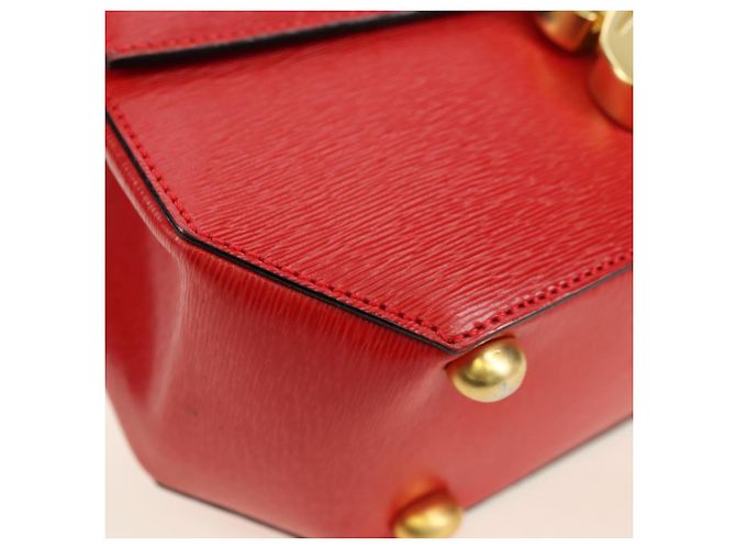 Céline Borsa CELINE in pelle 2way Rosso Oro Auth 107984 D'oro - vista 12