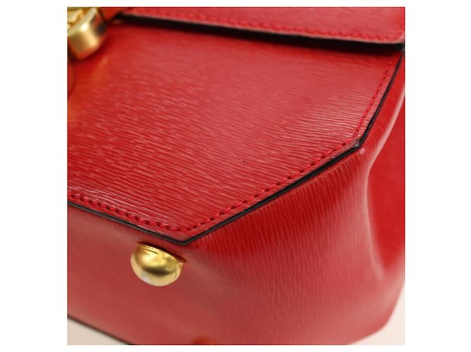 Céline Borsa CELINE in pelle 2way Rosso Oro Auth 107984 D'oro - vista 13